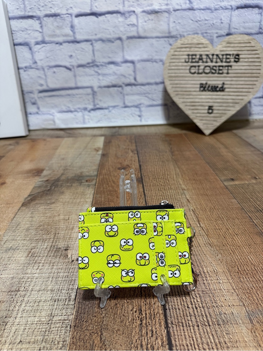 Keroppi Credit Card Change Holder Frog Sanrio Green Hello Kitty Brand Wallet
